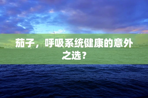 茄子，呼吸系统健康的意外之选？