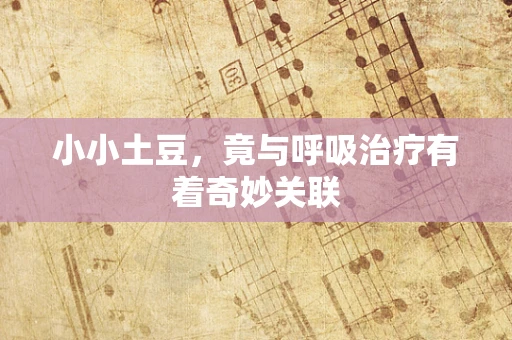 小小土豆，竟与呼吸治疗有着奇妙关联