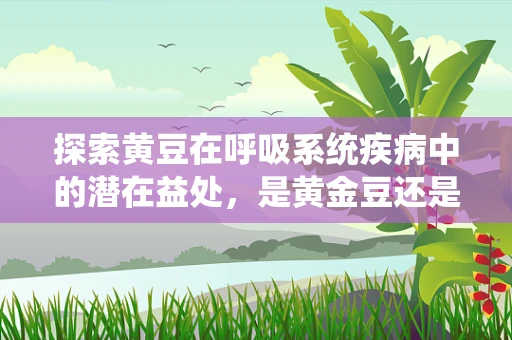 探索黄豆在呼吸系统疾病中的潜在益处，是黄金豆还是健康助手？
