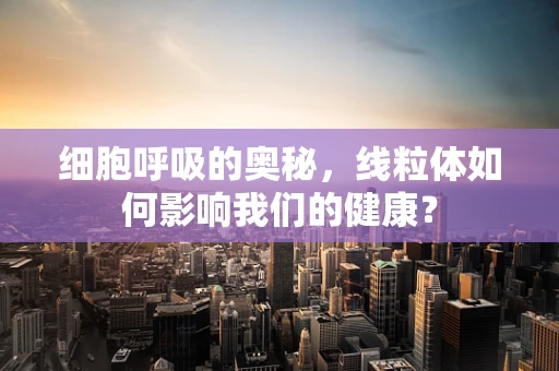 细胞呼吸的奥秘，线粒体如何影响我们的健康？