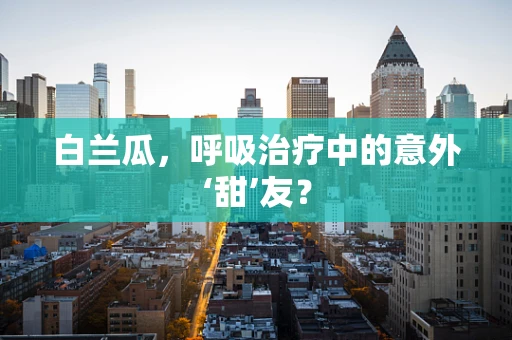 白兰瓜，呼吸治疗中的意外‘甜’友？