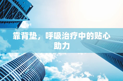 靠背垫，呼吸治疗中的贴心助力