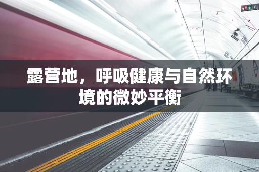 露营地，呼吸健康与自然环境的微妙平衡