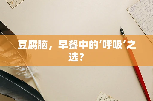 豆腐脑，早餐中的‘呼吸’之选？