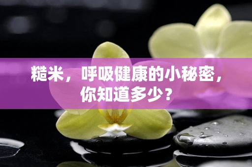 糙米，呼吸健康的小秘密，你知道多少？