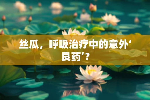 丝瓜，呼吸治疗中的意外‘良药’？