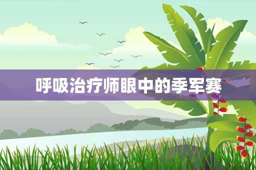 呼吸治疗师眼中的季军赛