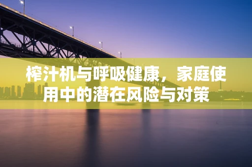 榨汁机与呼吸健康，家庭使用中的潜在风险与对策
