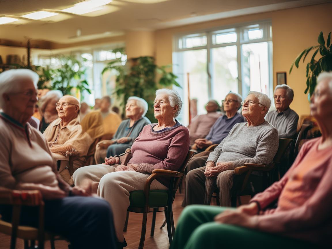 养老院活动室，如何利用呼吸练习促进老年人健康？