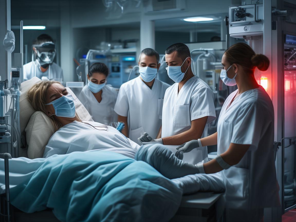 紧急情况下的呼吸治疗，警车鸣笛声中的生命救援